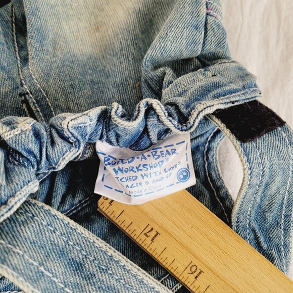 Build-A-Bear Workshop Denim Overalls & Dress Set with Boots & Shoes - Picture 4 of 15
